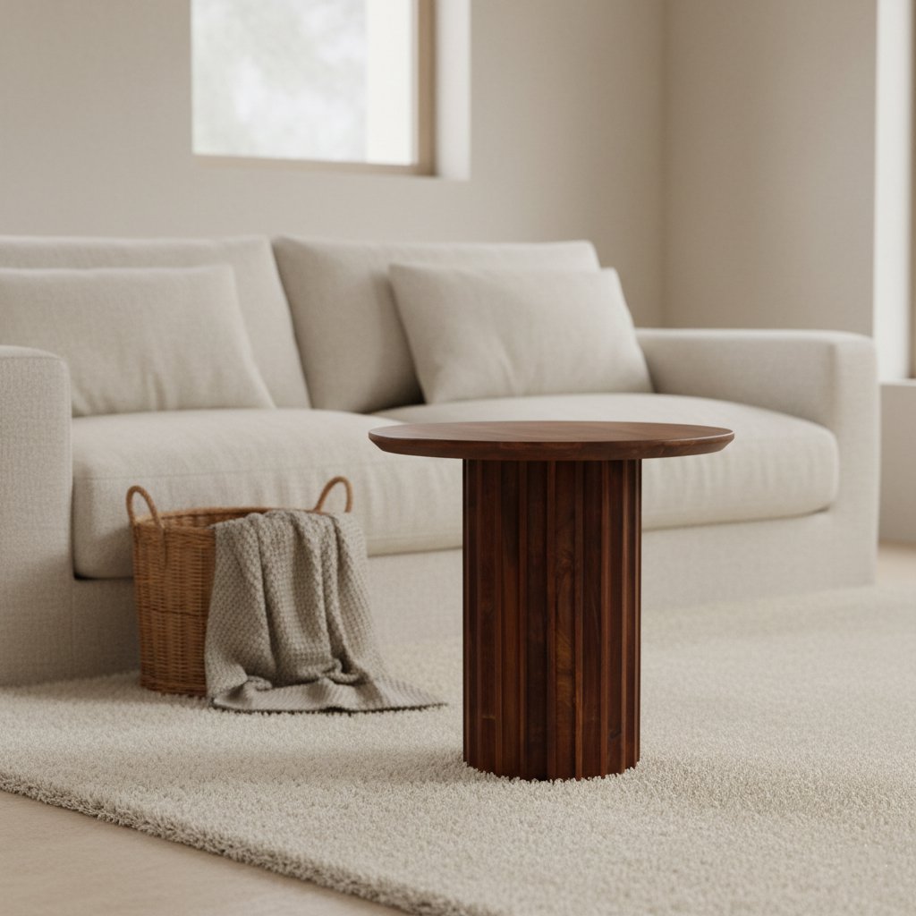 Bullnose bijzettafel bruin 50 cm